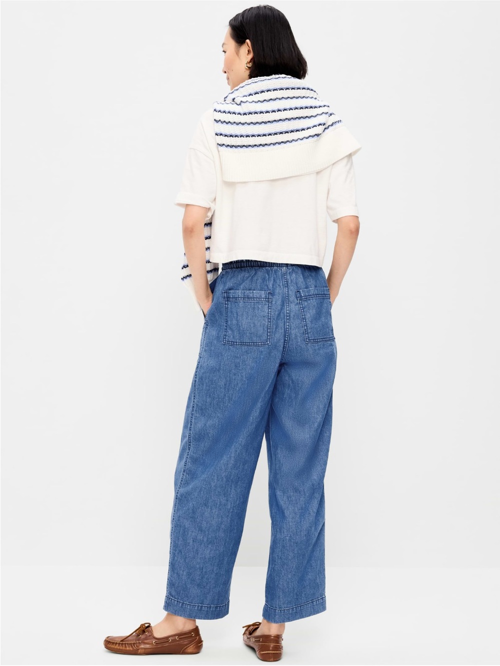 High-Waisted Utility Ankle Pants - Medium Wash - Picture 3 of 8